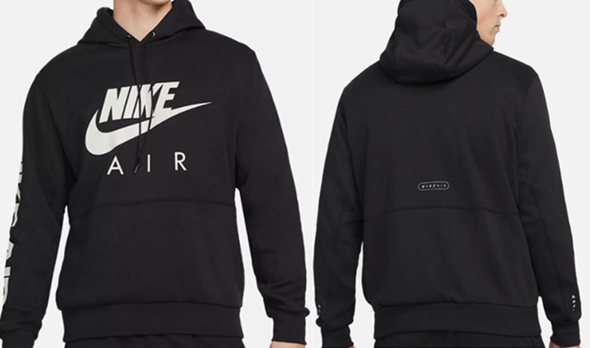 Men's Black Brushed-back Pullover Hoodie